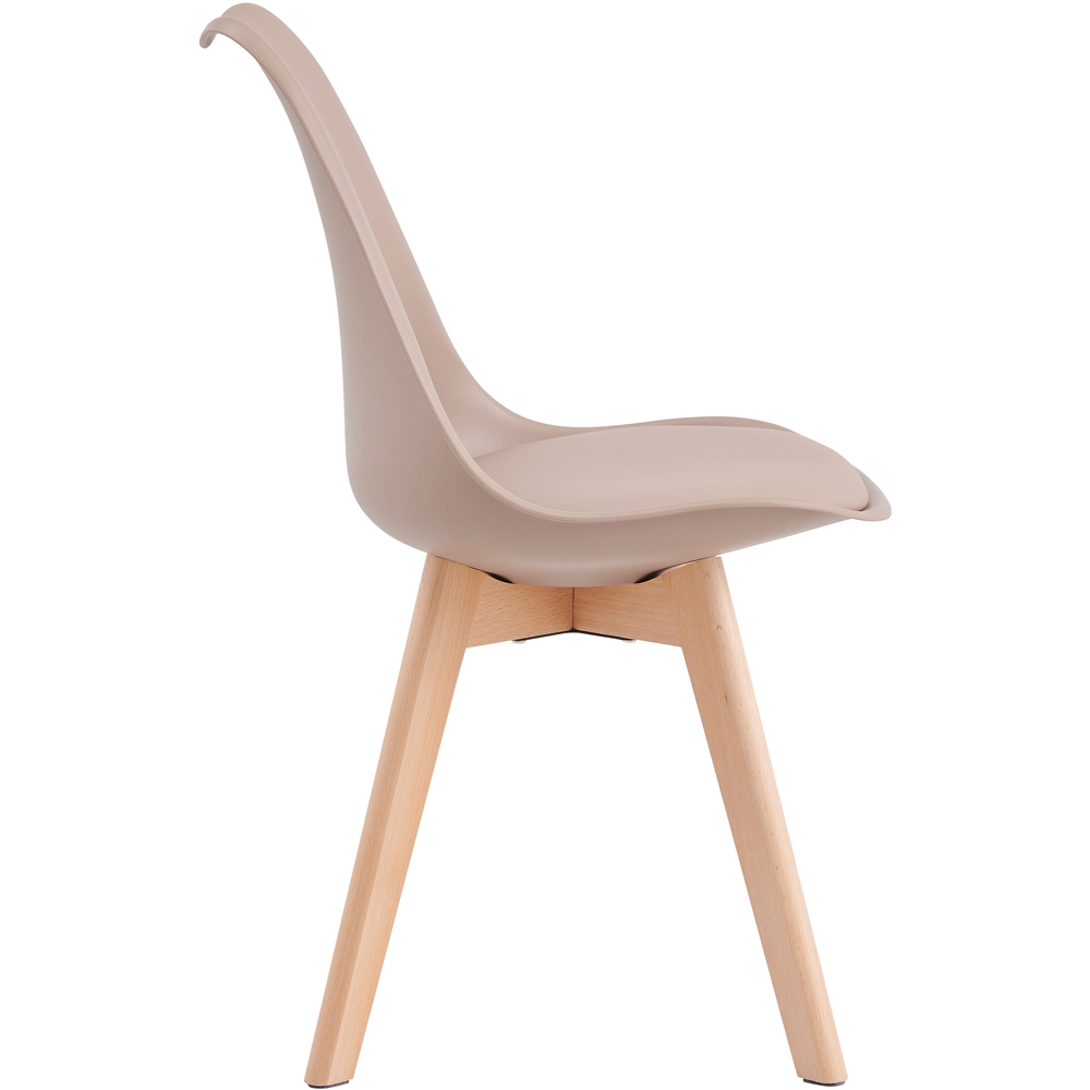 Eva Set of 6 Brown Padded Dining Chairs Image 4