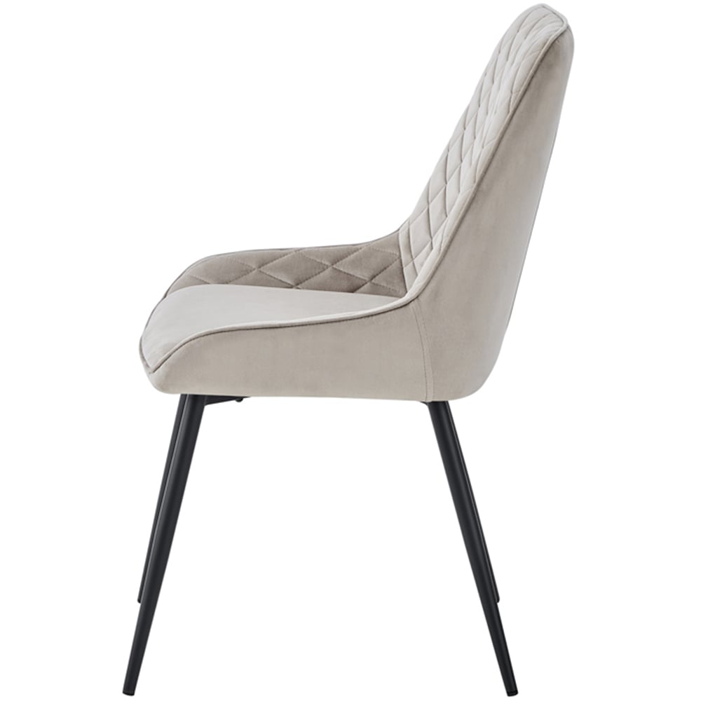 Baumhaus Signature Set of 2 Mink Velvet Dining Chair Image 3