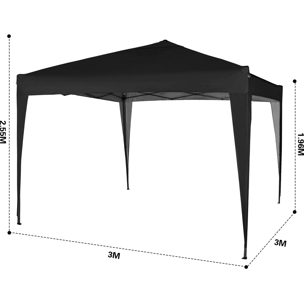 Black Pop Up Outdoor Gazebo 3 x 3m Image 9