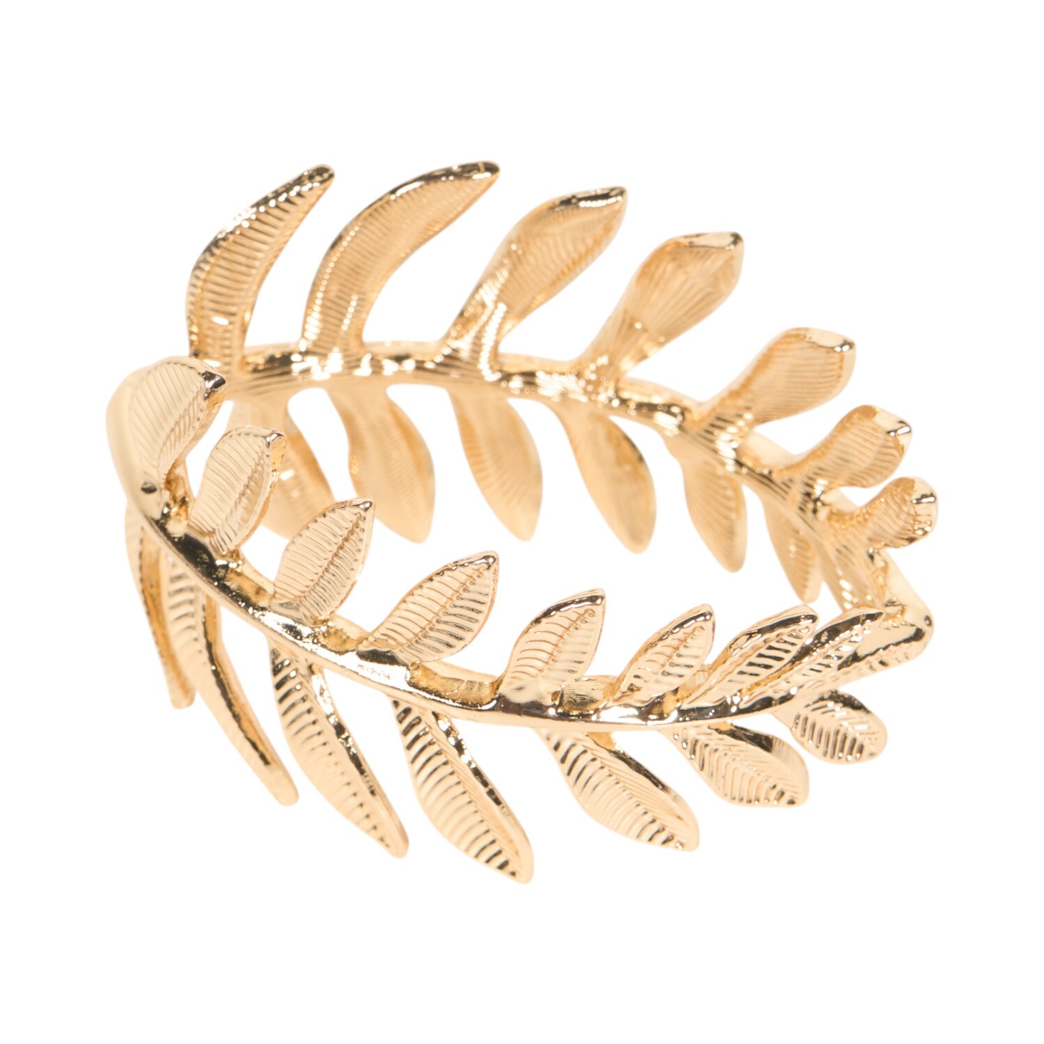 Pack of 2 Leaf Napkin Rings Gold Image 4