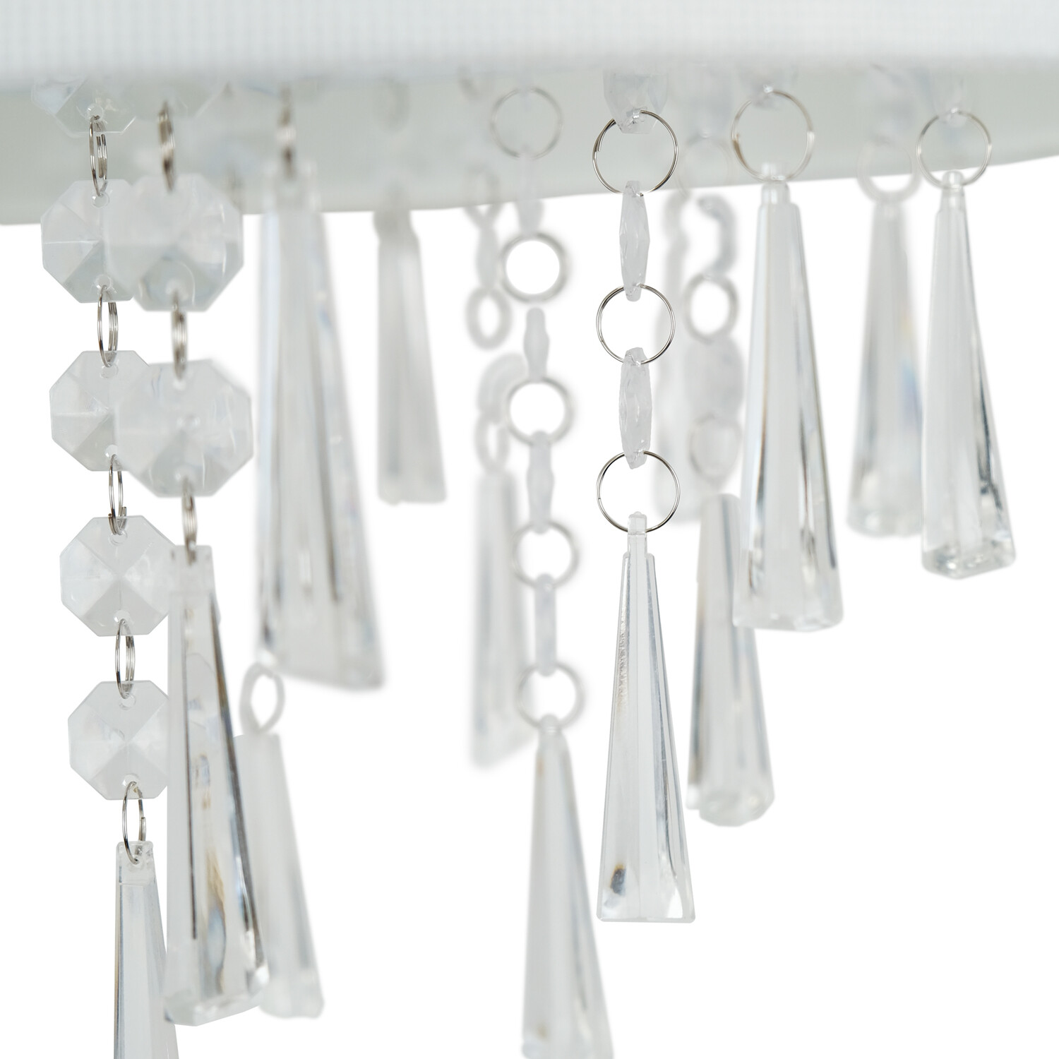 White Linen Droplet Shade - White Image 7