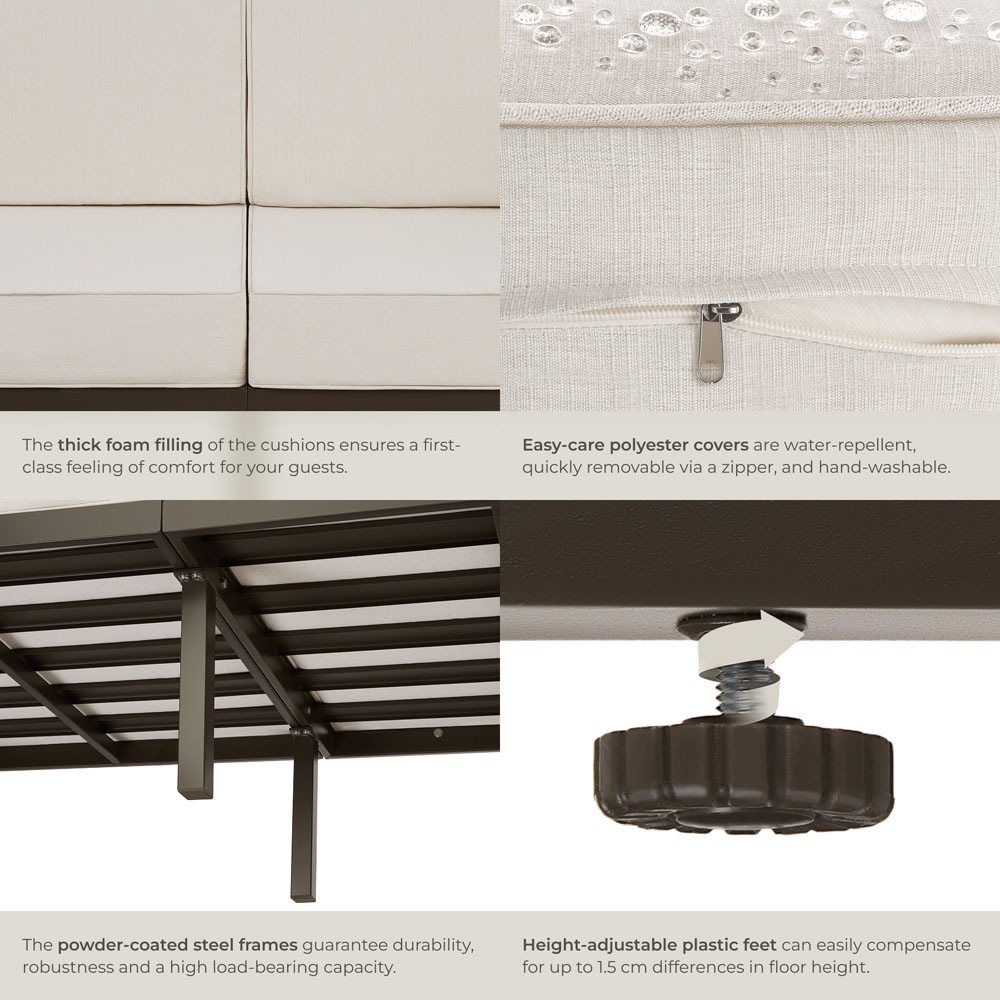 tectake Comosa 5 Seater Garden Sofa Set with Cushion Image 5