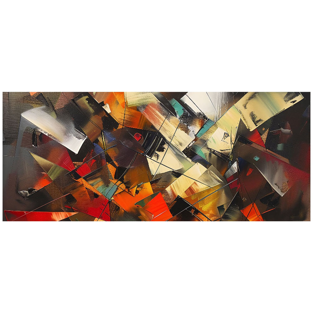 Warren Reed Designer Dynamic Chaos Energy Unleashed Glass Bathroom Splashback 25 x 60cm Image 2