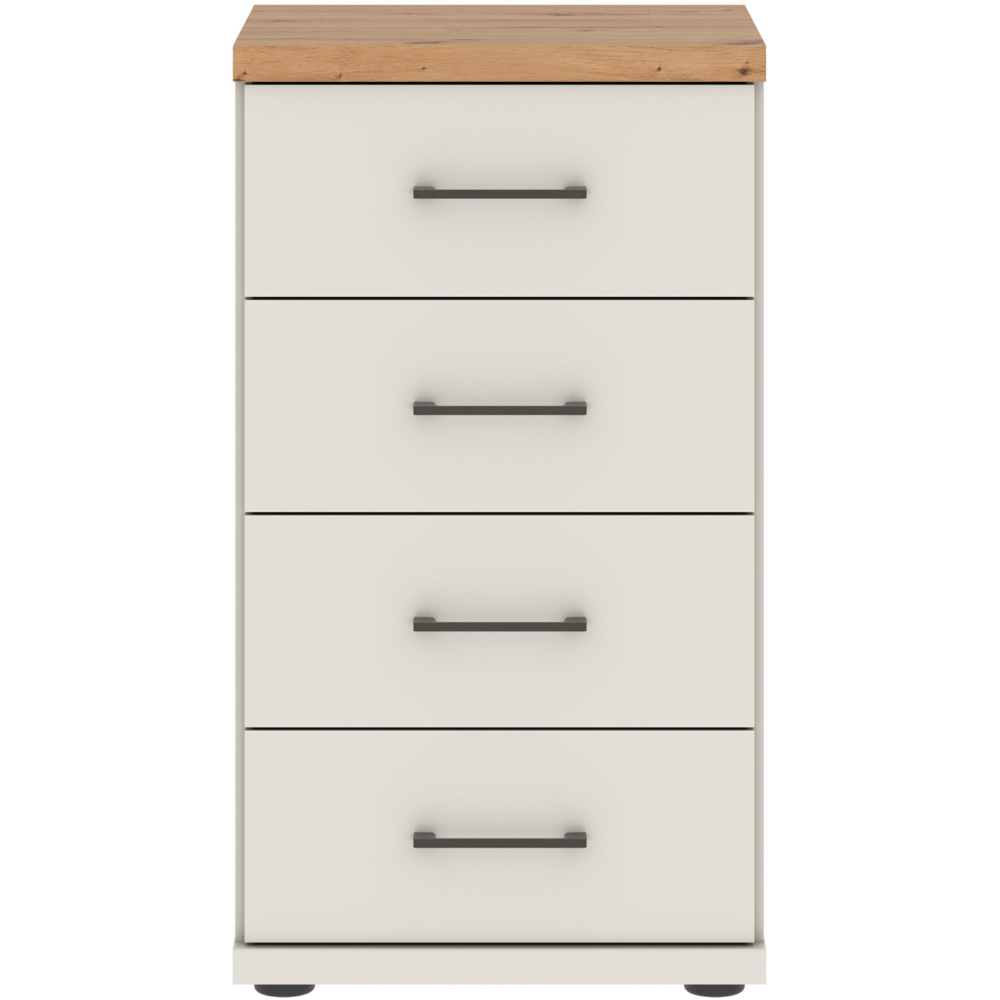 Homebase Truro Boak and White 4 Drawer Chest of Drawers with Slate Handles Image 3