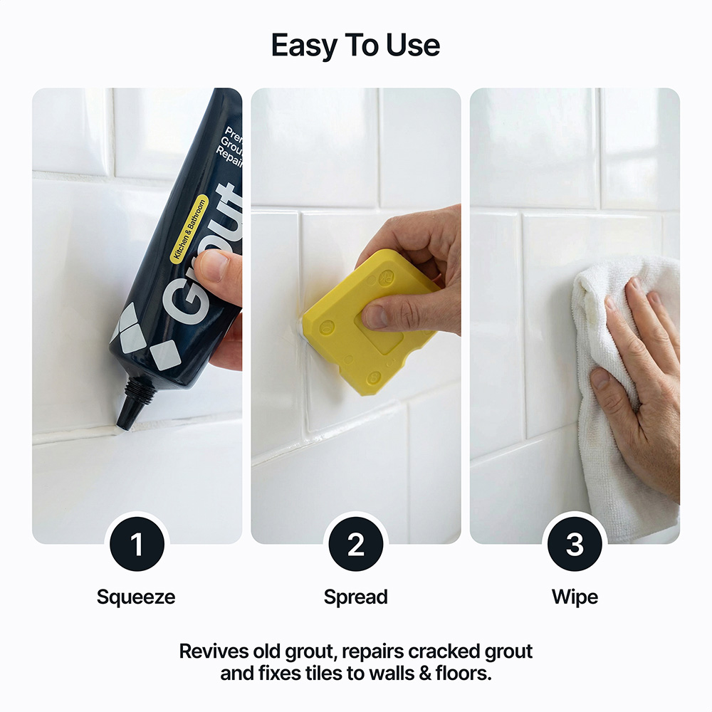 Hemway Bright White Grout Reviver Kit 400g Image 3