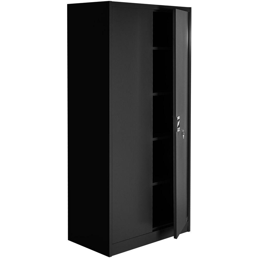 Tectake 5 Shelf Black Lockable Filing Cabinet Set of 2 Image 4