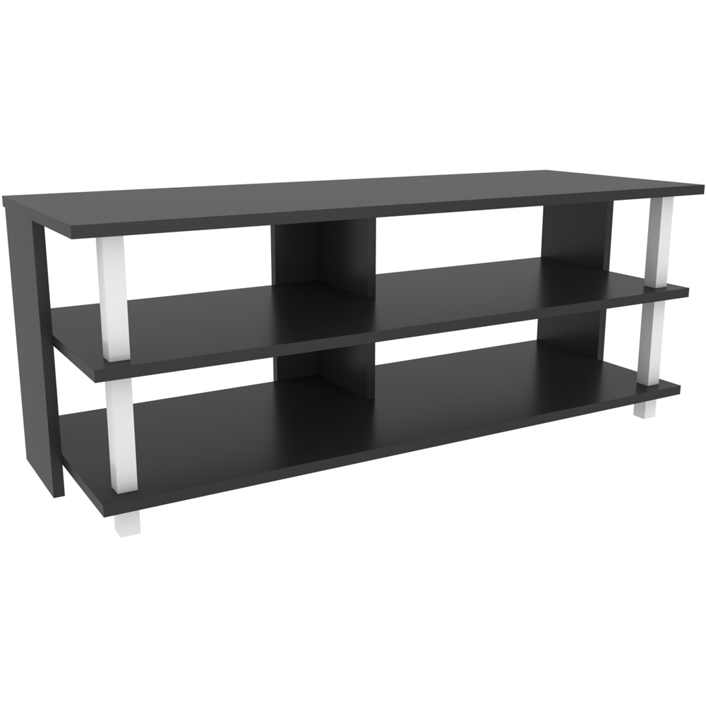 Decorotika Pueblo 4 Open Shelf White and Anthracite Wide TV Unit Image 2