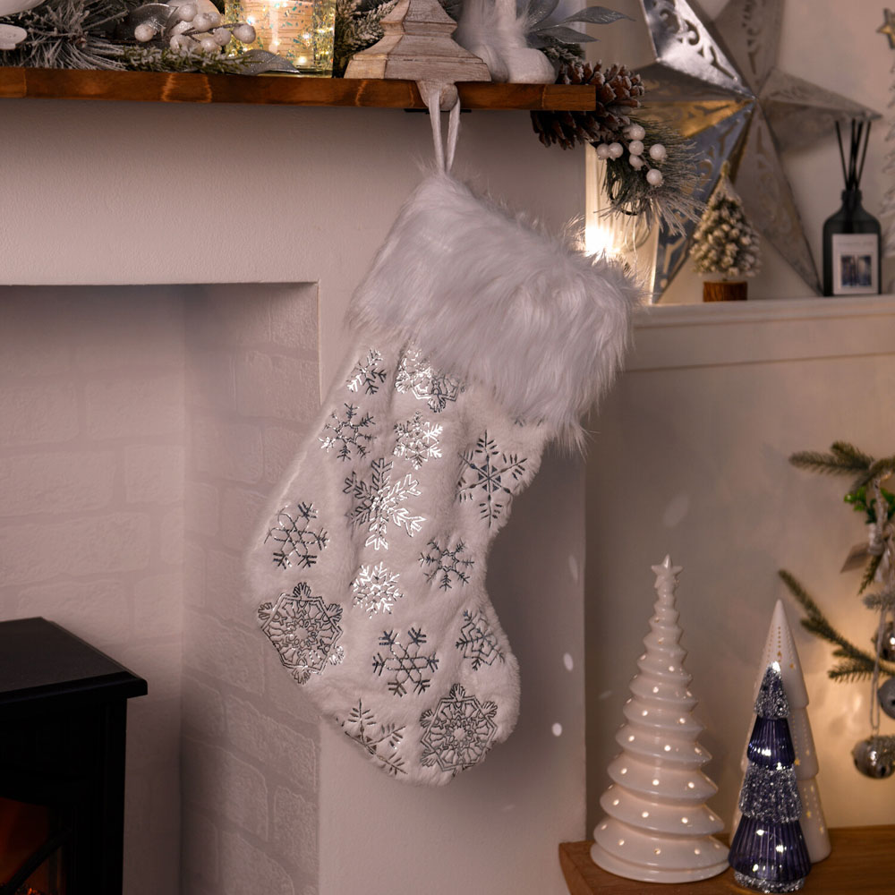 LED Snowflake StockingWhite Image 5