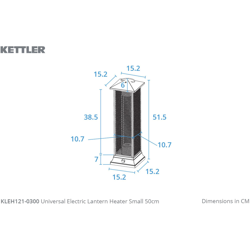 Kettler Small Lantern Electric Heater 1500W Image 7