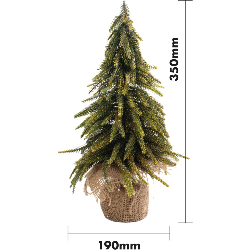St Helens 35cm Green Gold Finish Mini Christmas Tree Image 5