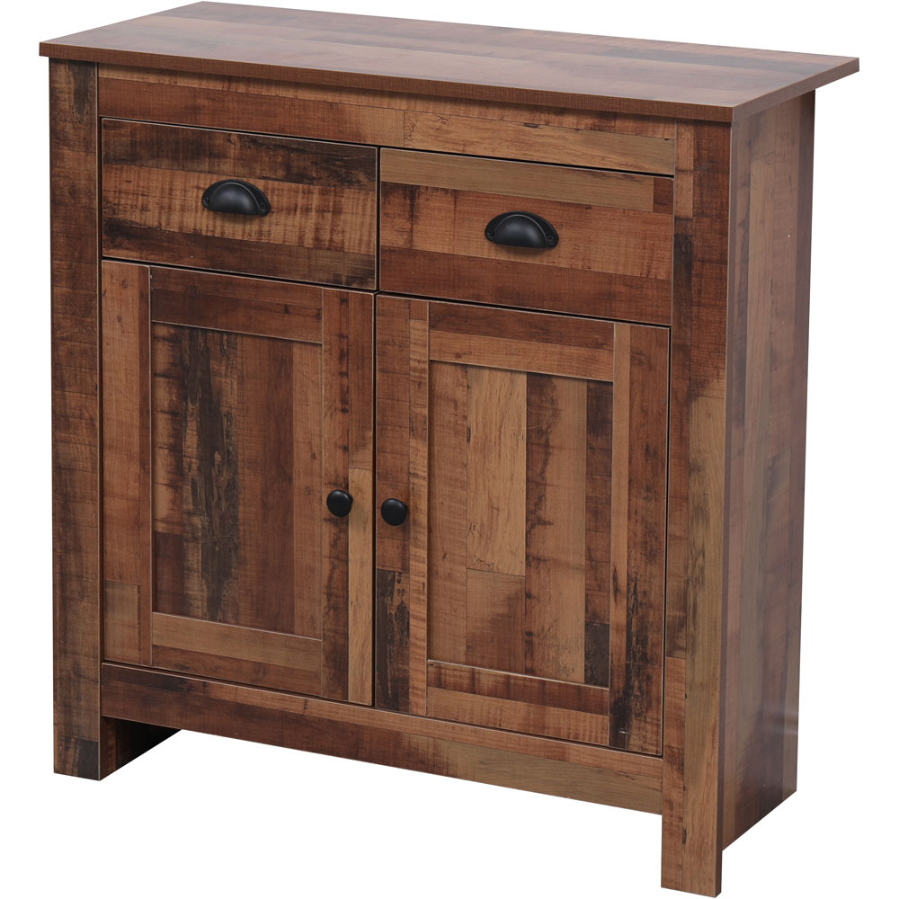 FurnitureHMD 2 Door 2 Drawer Industrial Style Wooden Sideboard Image 3