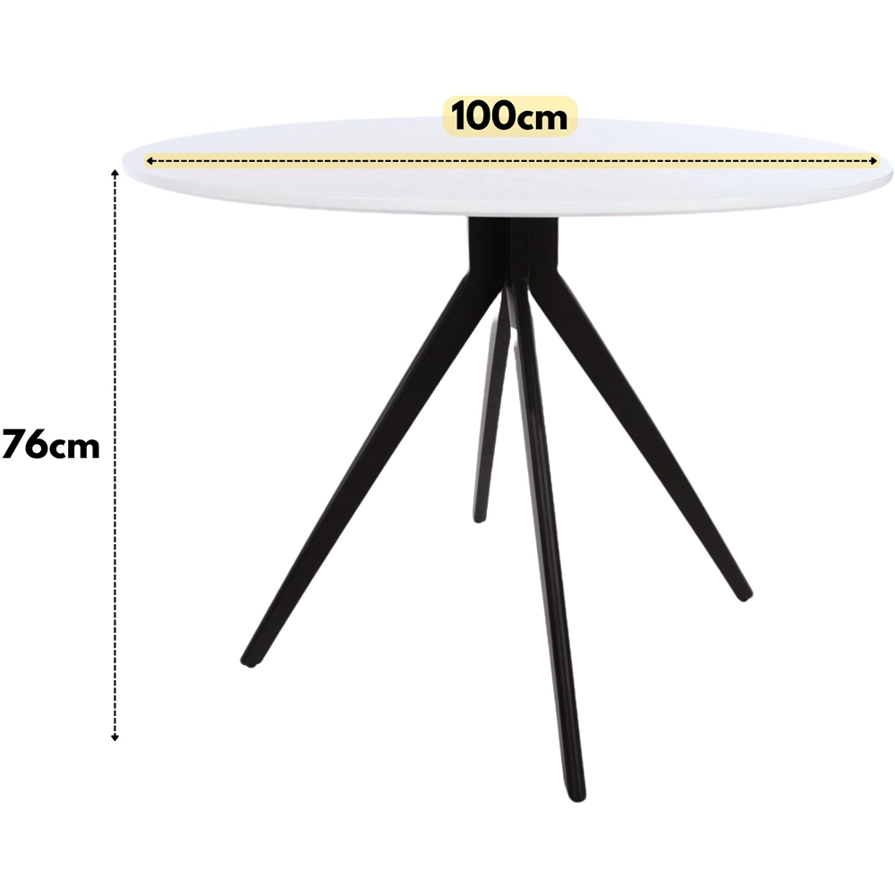 Core Products Aspen Bali 4 Seater Plastic Round Dining Set White and Black Image 6