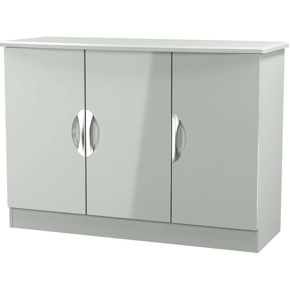Crowndale Camden 3 Door Grey Gloss and Dusk Grey Sideboard Ready Assembled Image 4