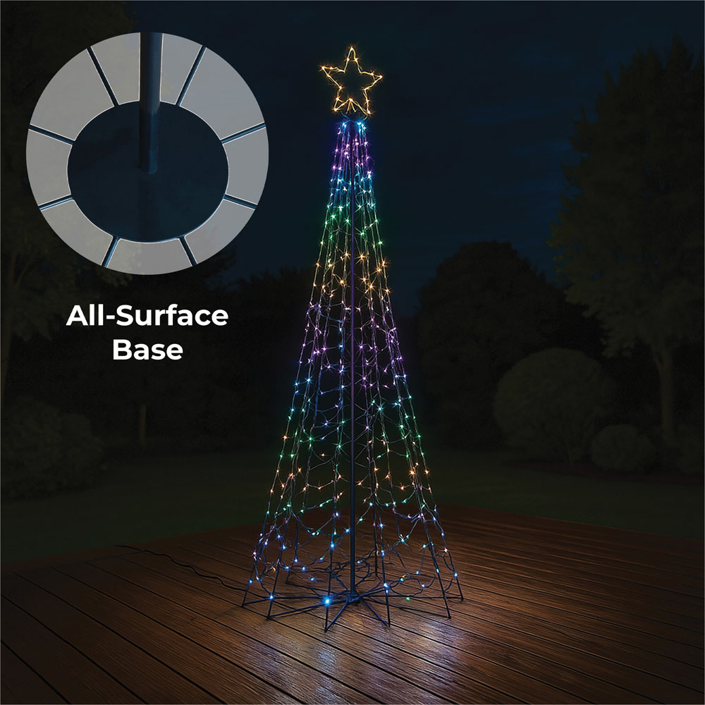 Xmas Haus 415 RGB Micro Seed LED Hard Surface Flagpole Light Tower with Star Topper 8ft Image 3