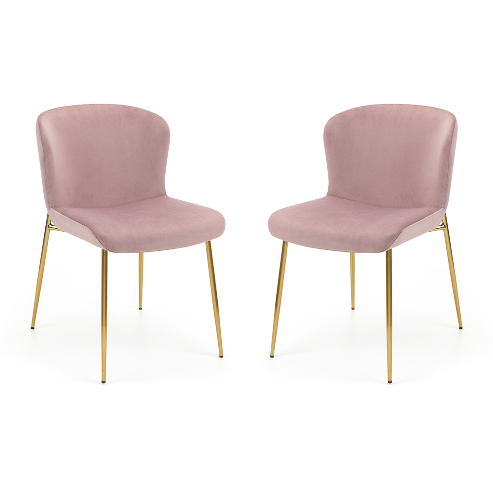 Julian Bowen Harper Set of 2 Dusky Pink Dining Chairs Image 2