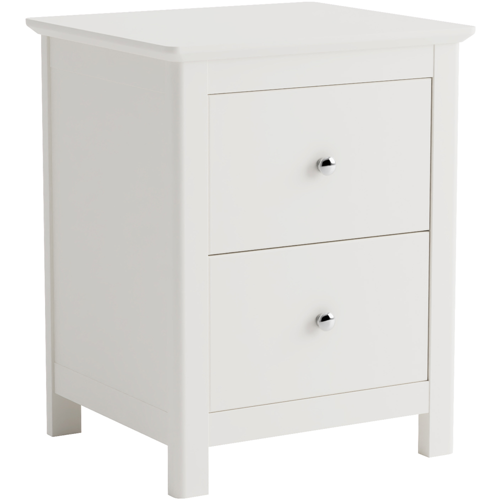 Core Products Nairn 2 Drawer White Bedside Cabinet Image 2