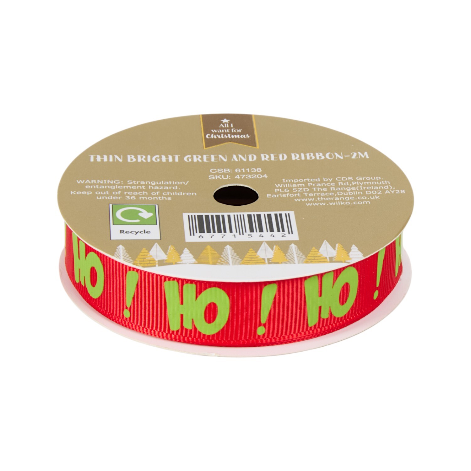 Thin Bright Green and Red Ribbon Image 7