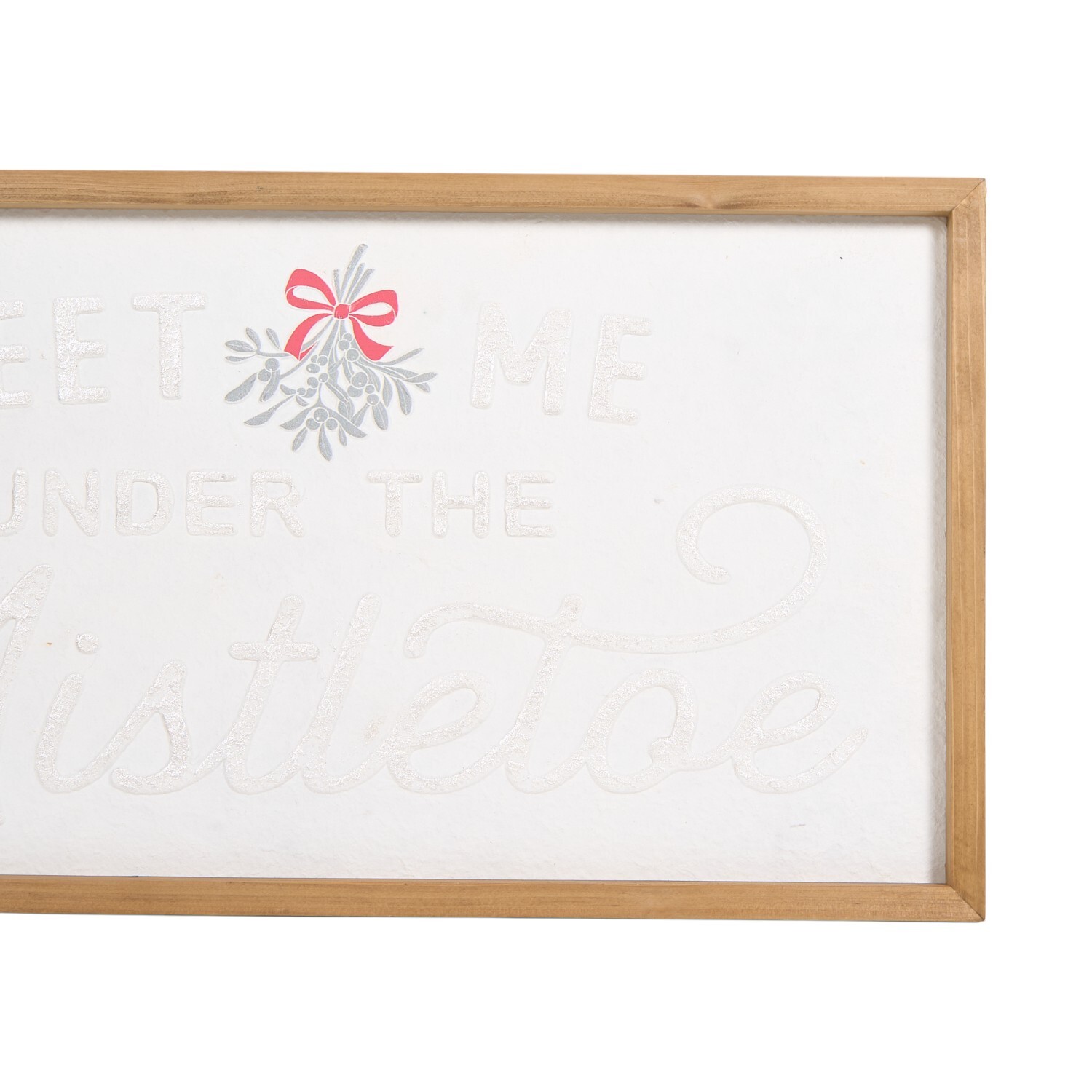 Mistletoe Shimmer Framed Plaque Brown and White Image 2