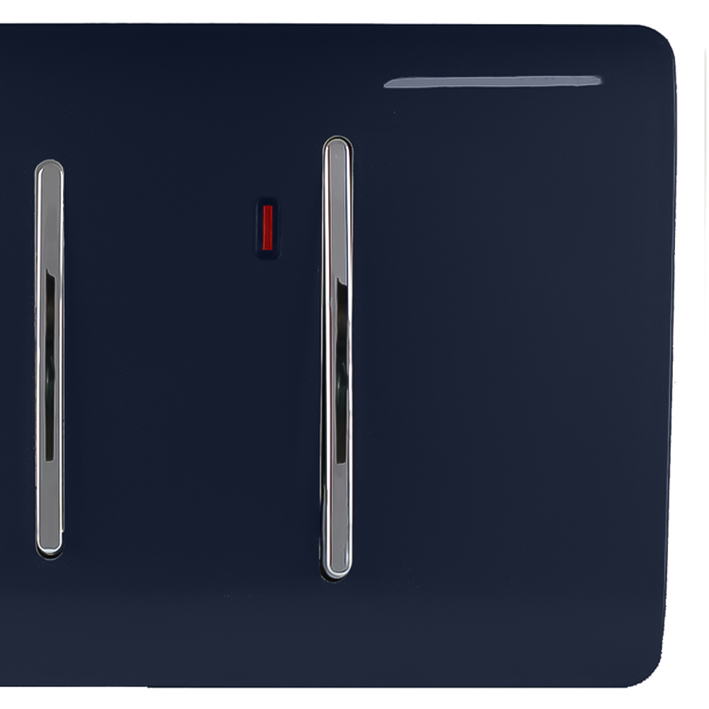 Trendi Switch 45amp and 13amp Navy Blue Cooker Switch and Plug Socket with Neon Image 3