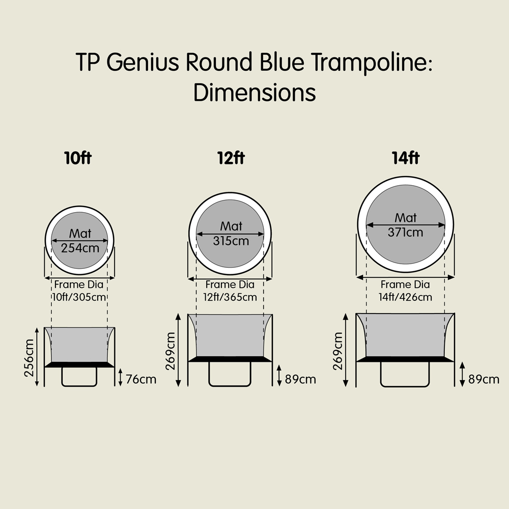 TP 12ft Genius Round Trampoline in Blue Image 9
