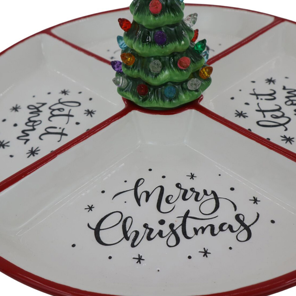 Grazing Dish with LED Tree - White and Red Image 4