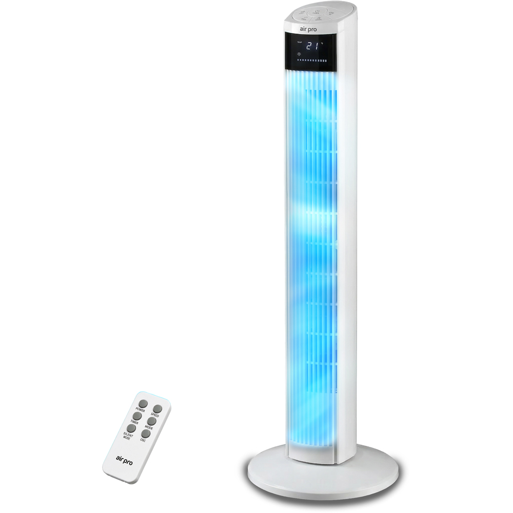 Air Pro White Oscillating Bladeless Tower Fan with Remote 36 inch Image 2