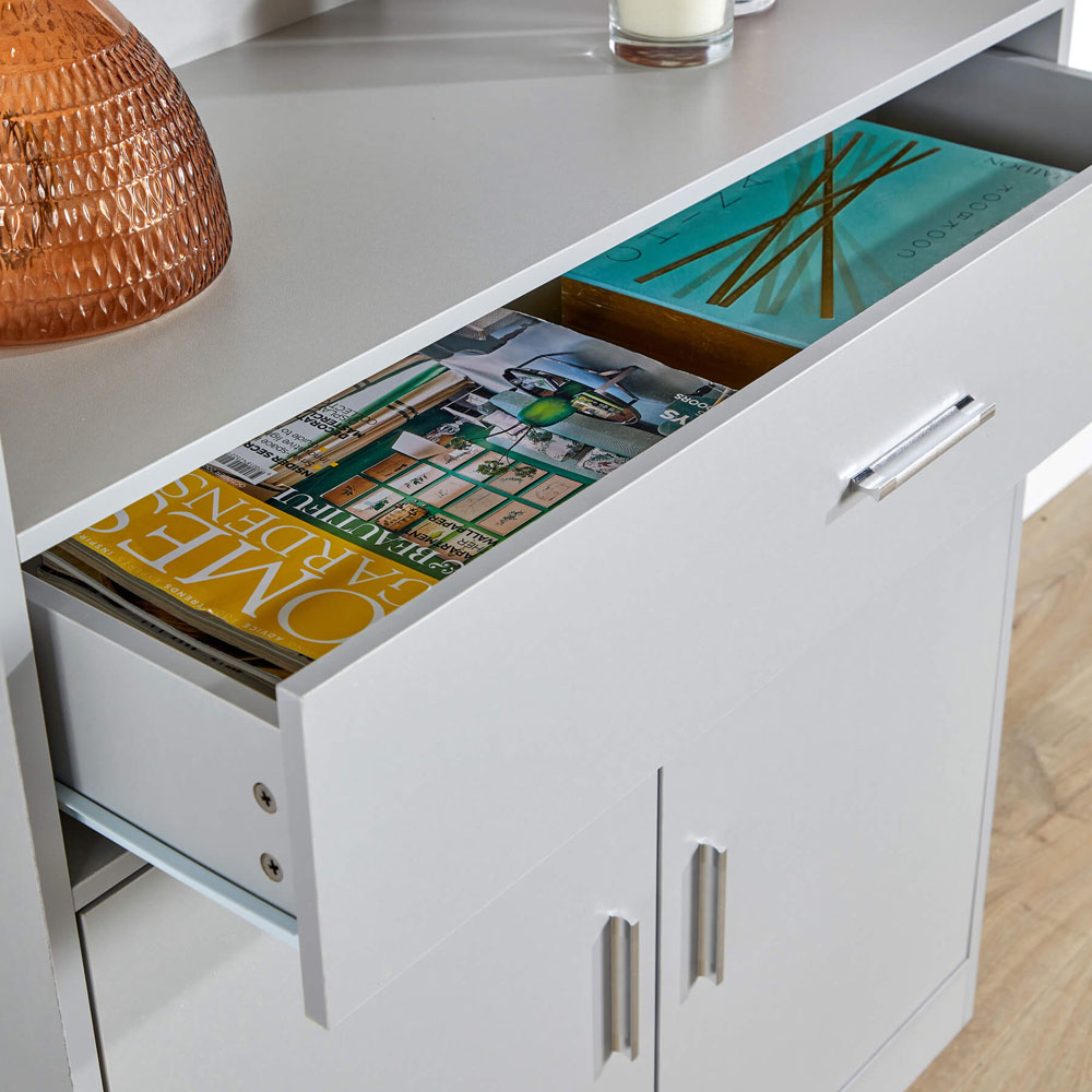 Home Source Novora 2 Door Grey Shoe Cabinet Image 4