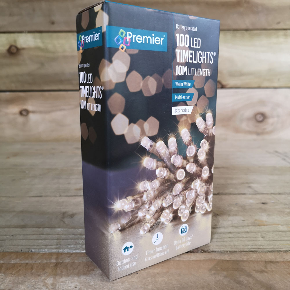 Premier TimeLights 100 Warm White LED Multi-Function Christmas String Light 10m Image 6