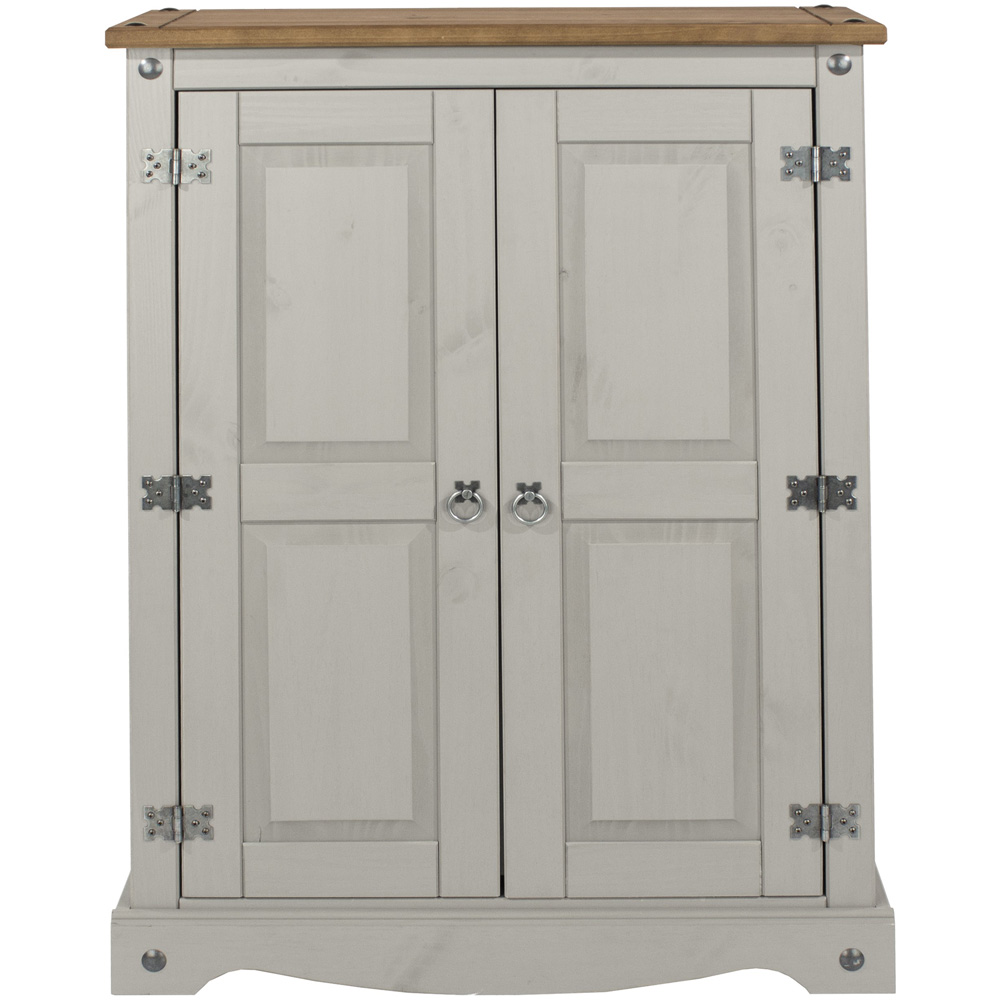 Corona 2 Door Grey Washed Wax Finish Cupboard Image 2