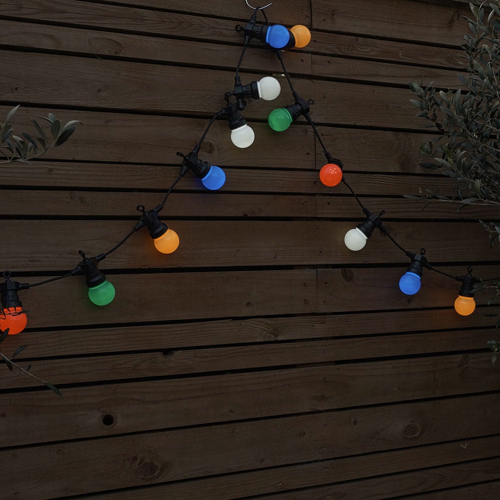 ValueLights 10 Bulb Festoon Multicoloured LED Garden String Light Image 1