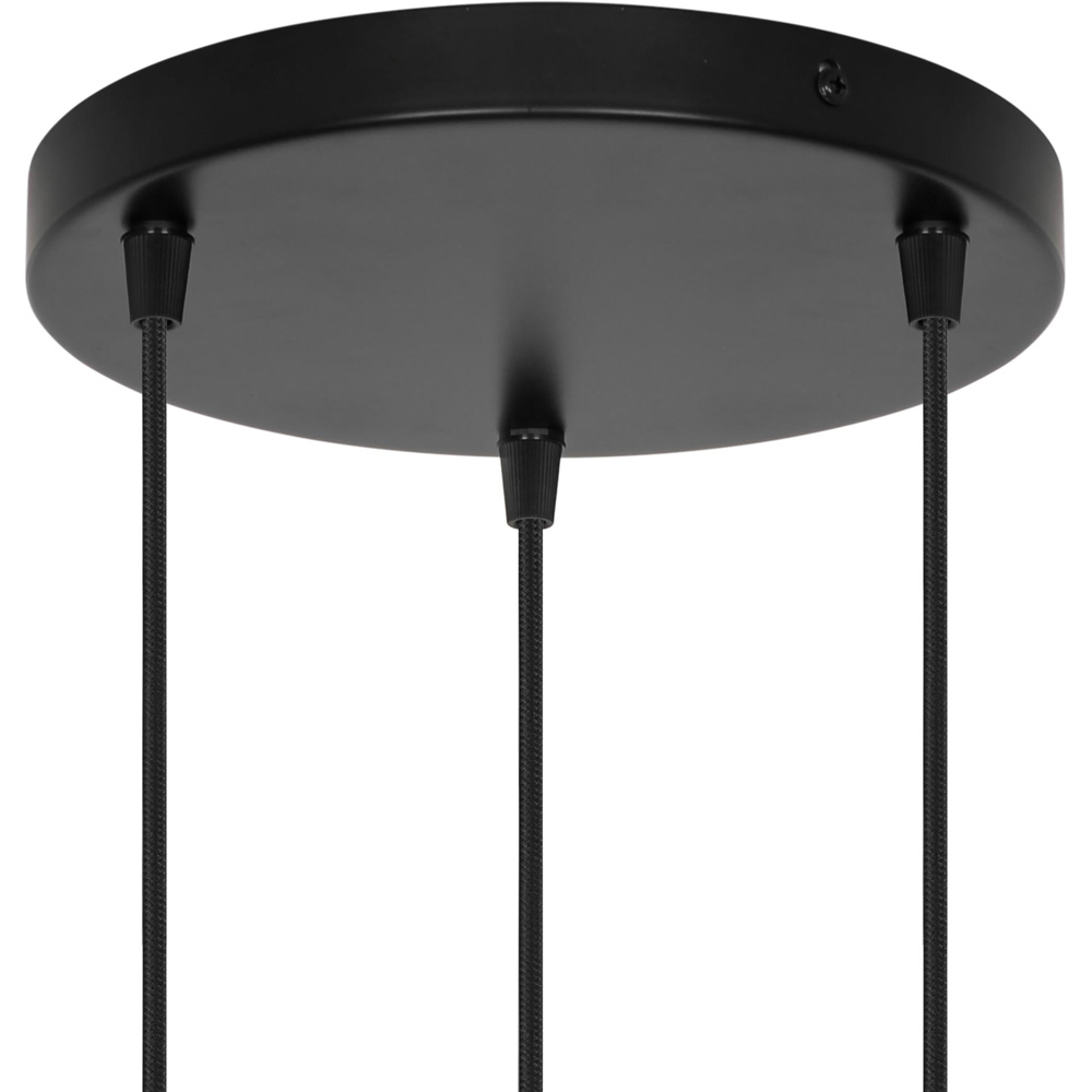 Nordlux Luana 3-Exits Black Metal Pendant Light Canopy Image 3