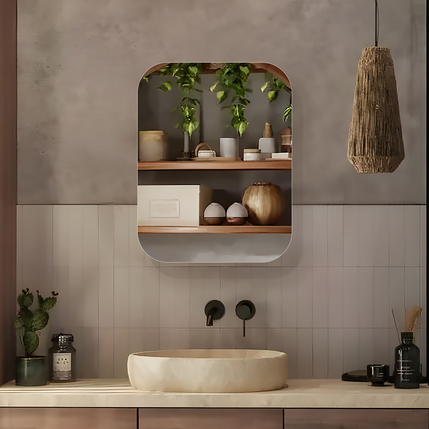 Atlanta Bathroom Mirror Cabinet - Silver Image 4