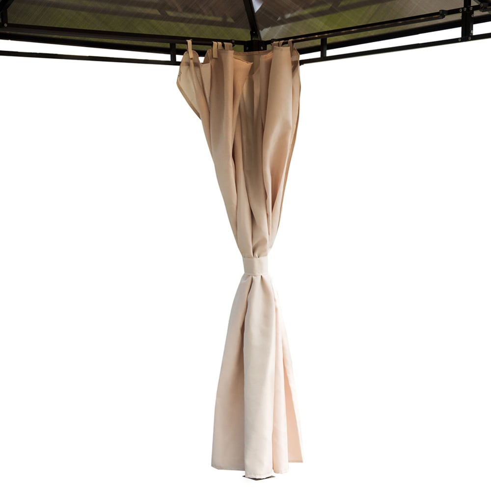 Outsunny 3.6 x 3m Brown Gazebo with Hardtop Image 4