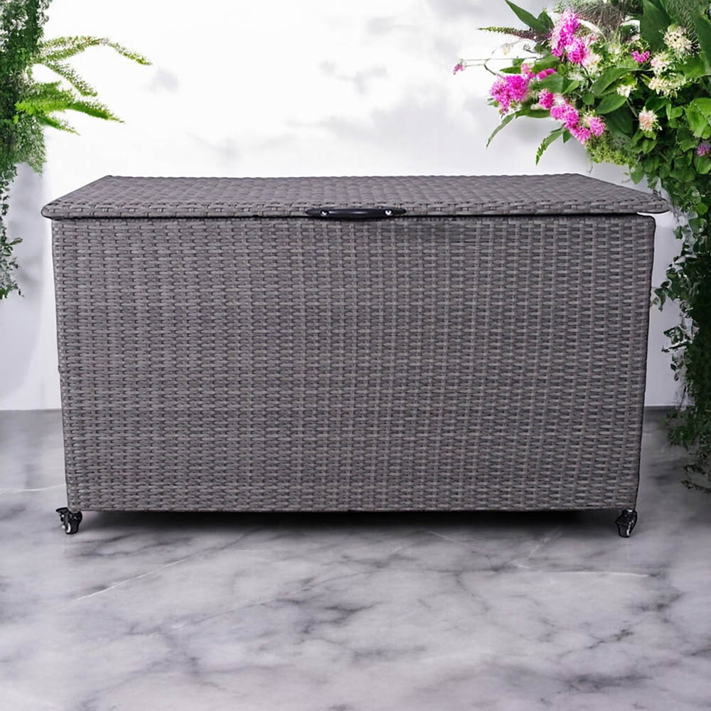 Royalcraft 826L Charcoal Rattan Weave Cushion Storage Box Image 2