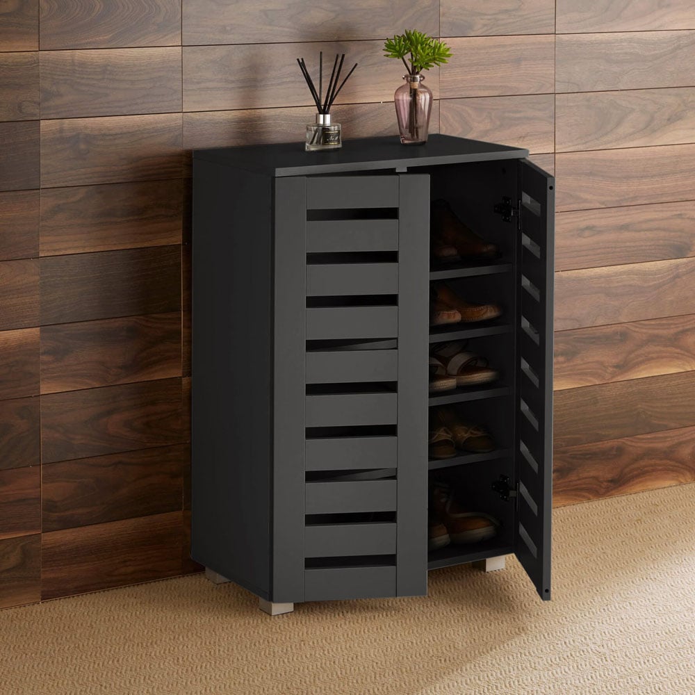 Home Source Oslo 2 Door Black Shoe Cabinet Image 8