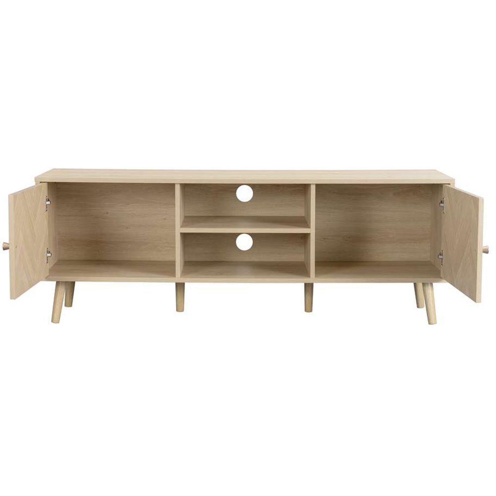 Birlea Herringford Oak 2 Door 2 Shelf Large TV Unit Image 4
