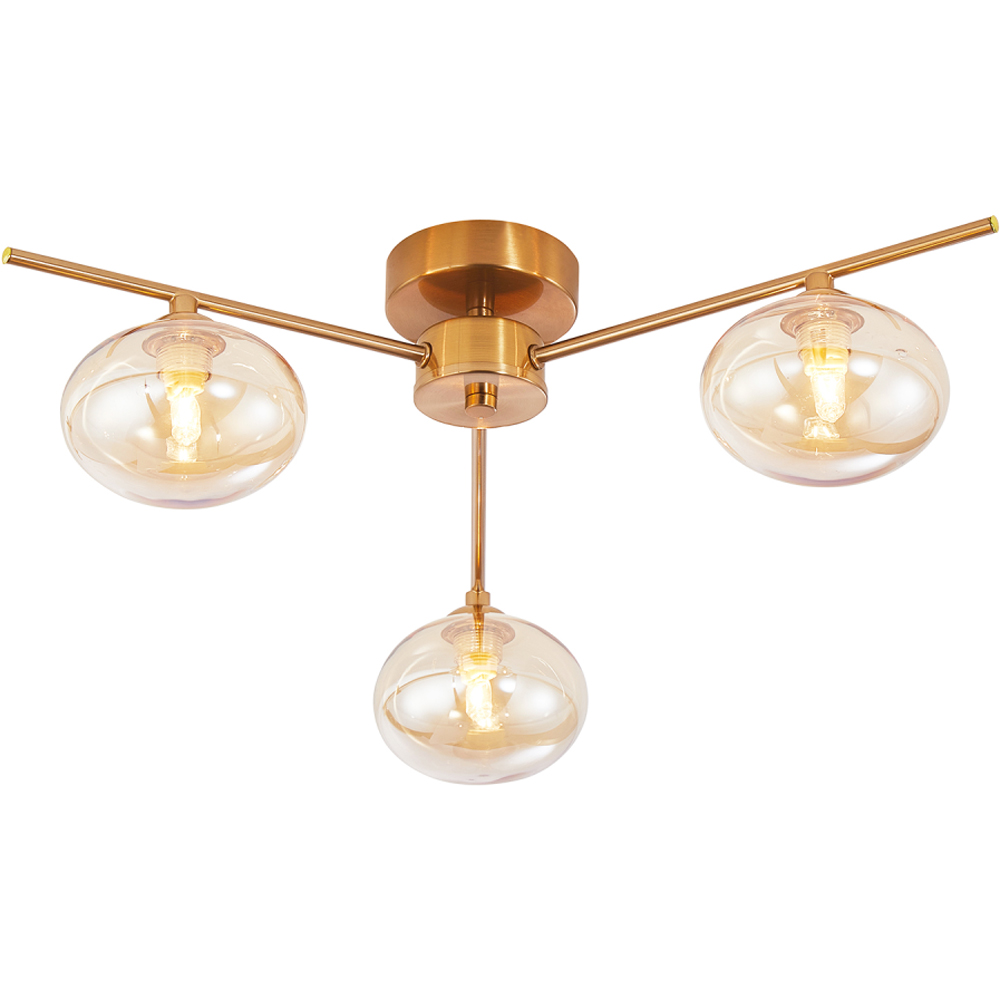 Happy Homewares 3 Branch Satin Brass Ceiling Light Fitting Image 3