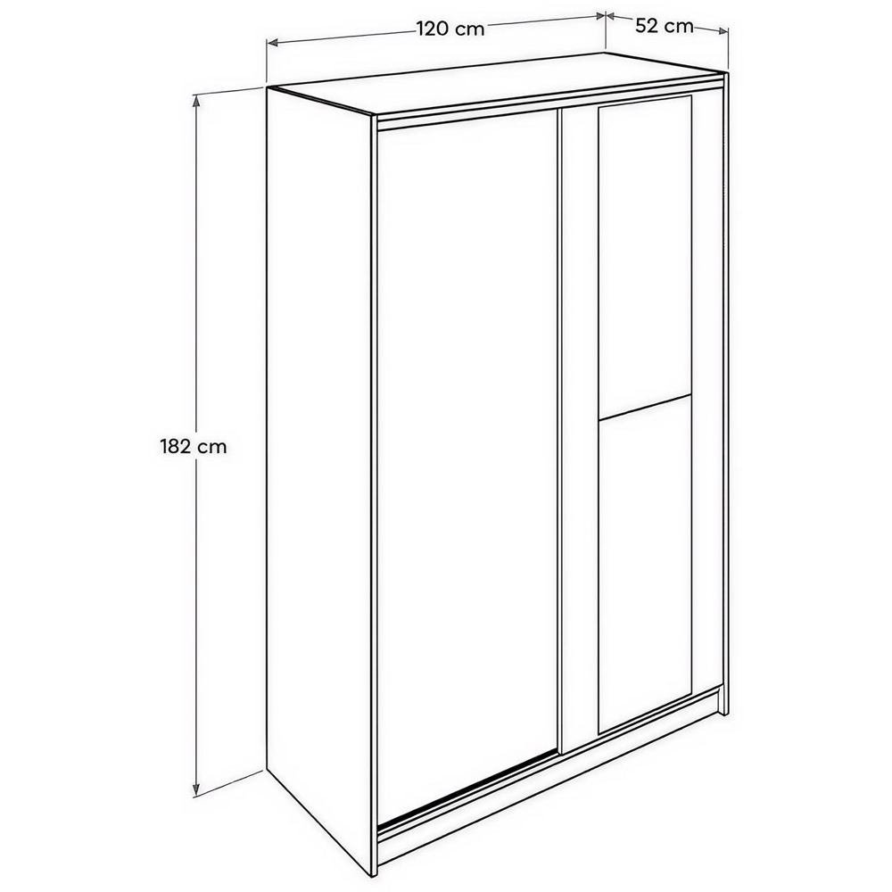 FWStyle 2 Door White Sliding Mirrored Double Wardrobe Image 8
