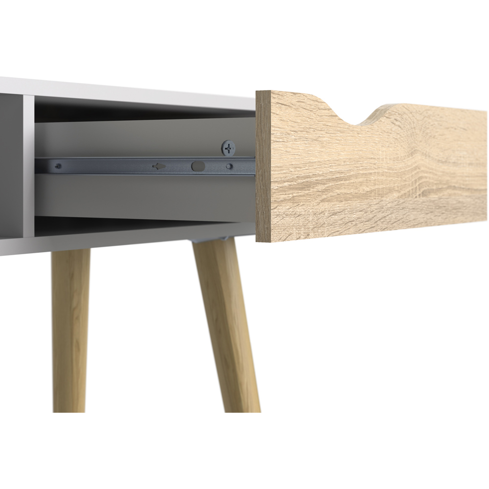 Florence Single Drawer Single Shelf White and Oak Console Table Image 8