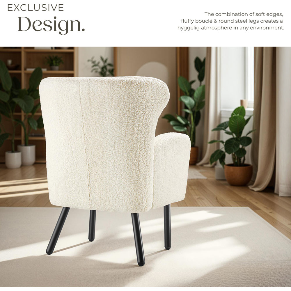 Tectake Vanersborg Padded Boucle Armchair Image 4