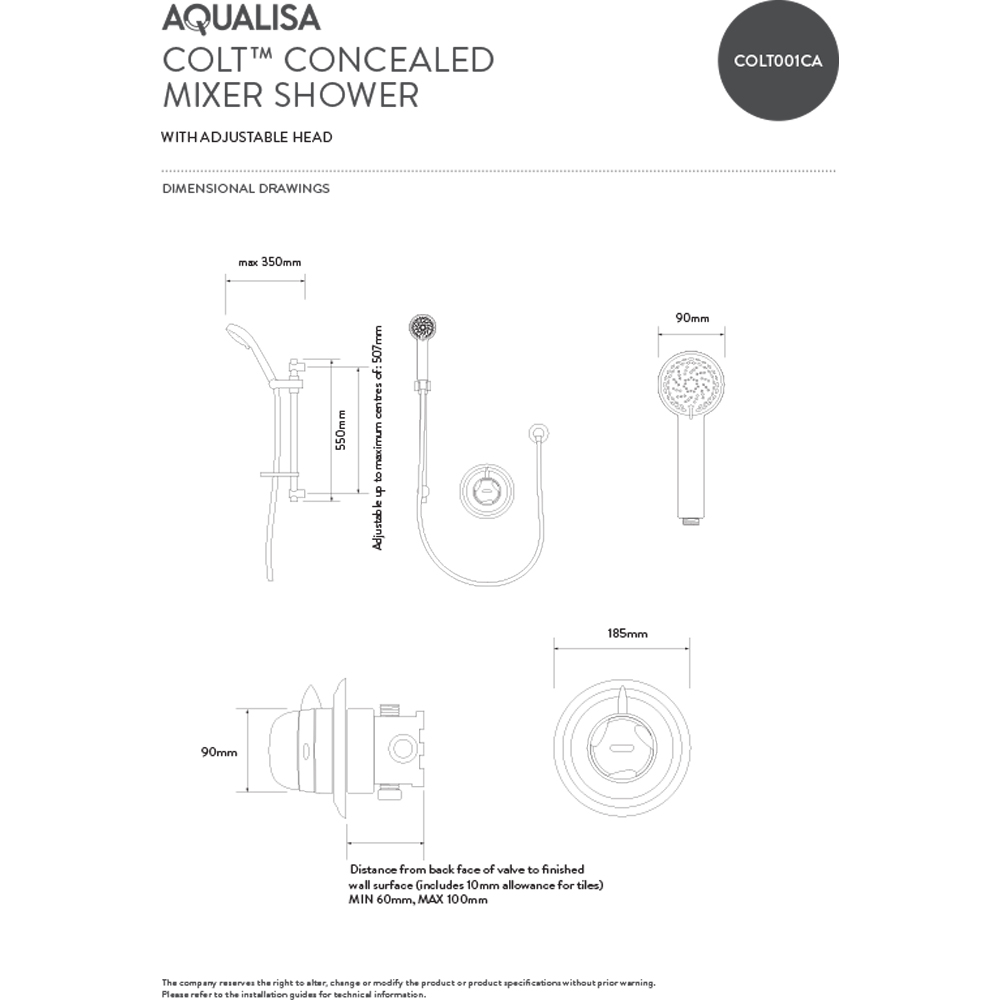 Aqualisa Adjustable Head Colt Image 4