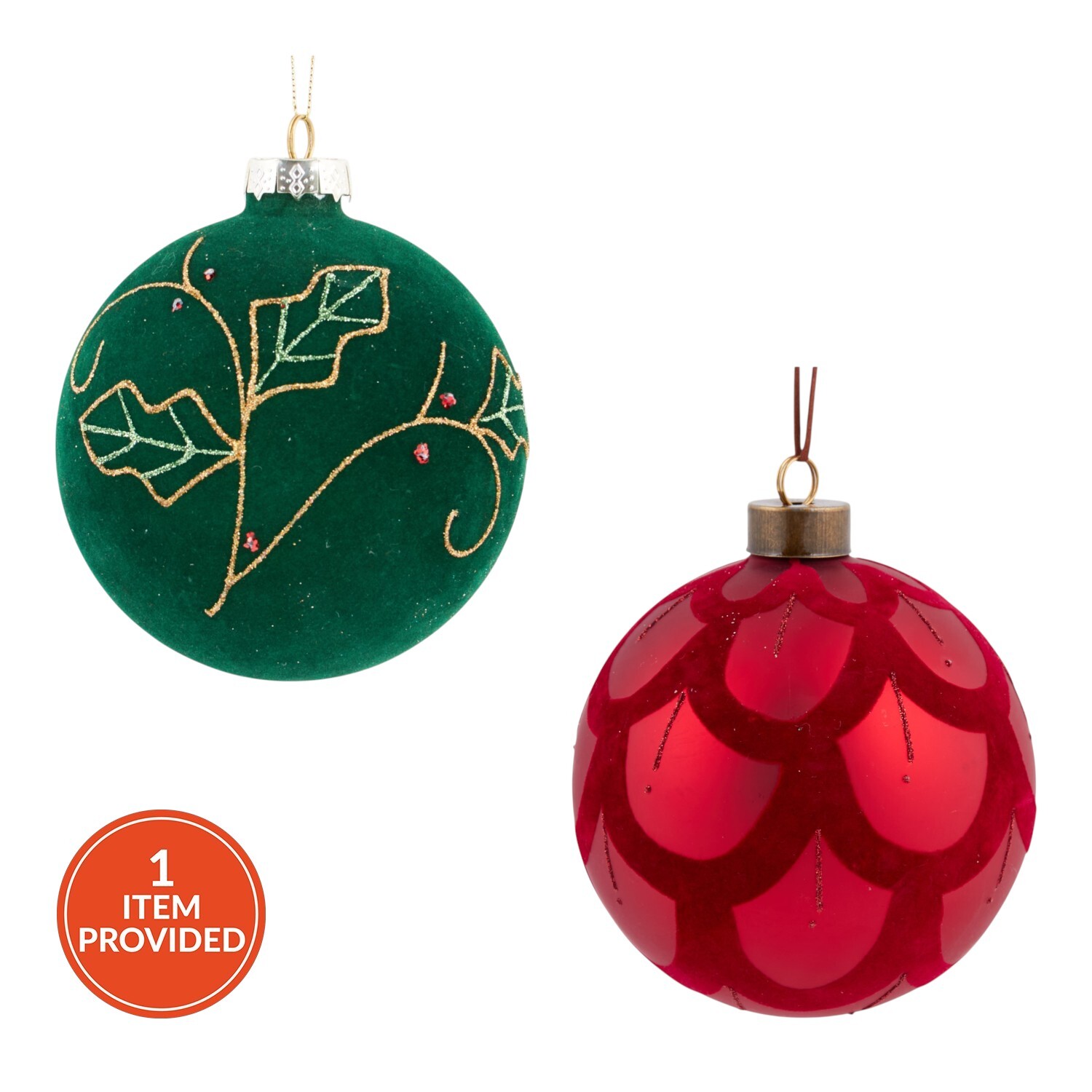 Flocked Pattern Bauble Image 1