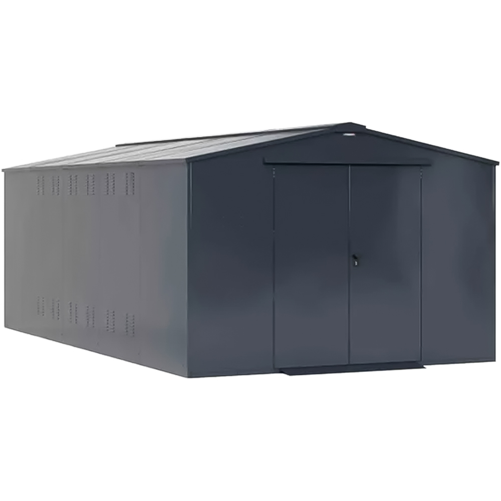 Asgard Garrison 10 x 18ft Double Door Grey High Security Apex Workshop Shed Image 1