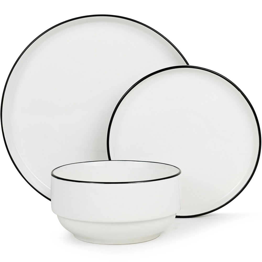 Waterside White Stackable 12 Piece Dinner Set Image 2