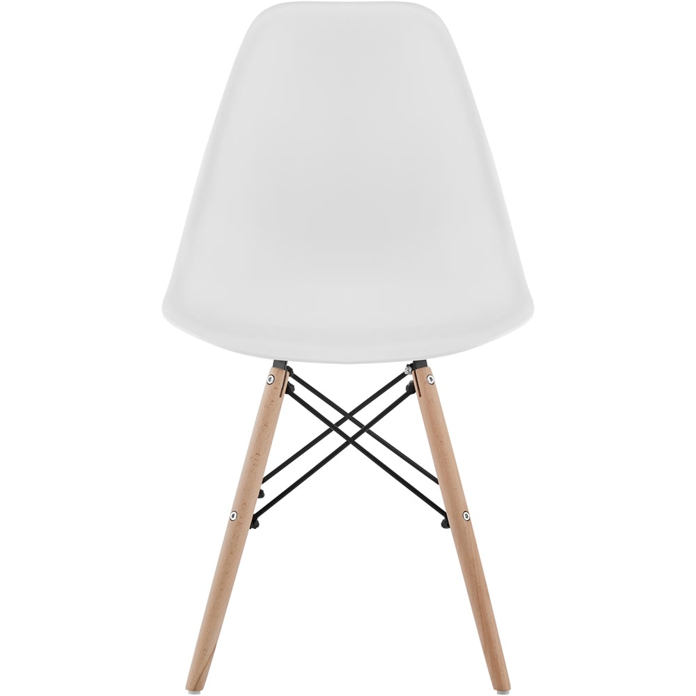 Comfy Living 4 Seater Metal Detailing Dining Set Oak and White Image 5