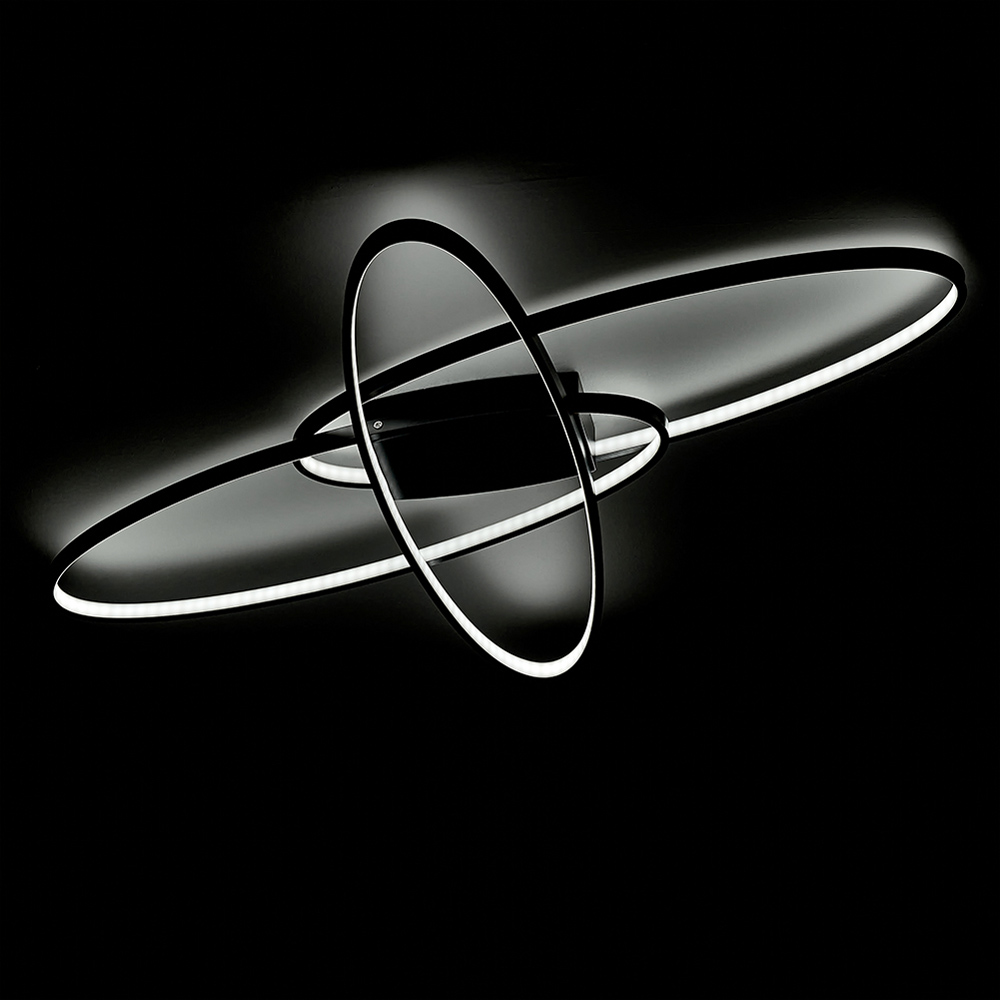 Living and Home Black Cross Unique Oval Ceiling Light Image 6
