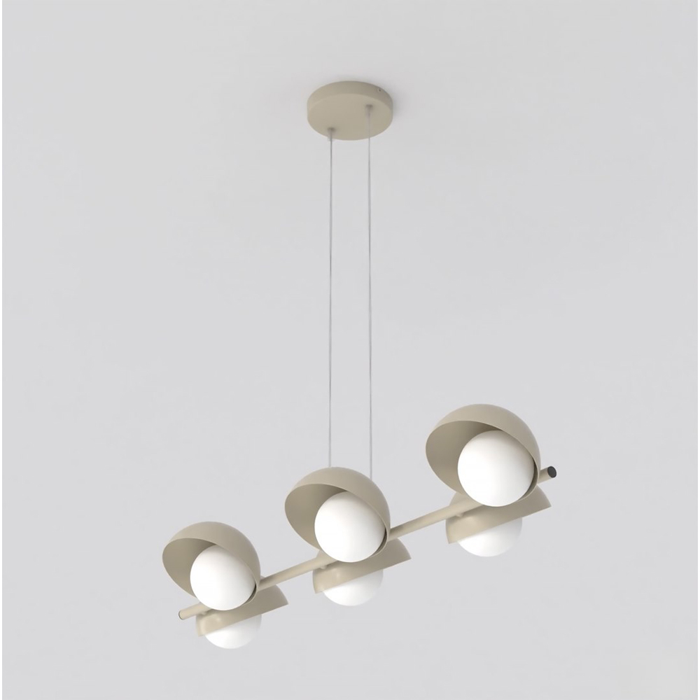 Emibig Boom 6 Light White Shade Mocha Pendant Lamp Image 4