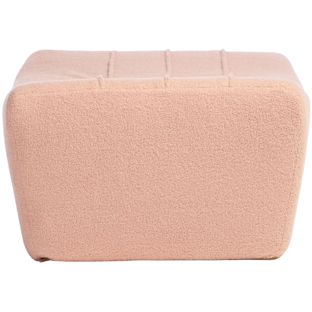 Desser Furniture Powder Pink Boucle Fabric Cosy Pouffe Footstool Image 4