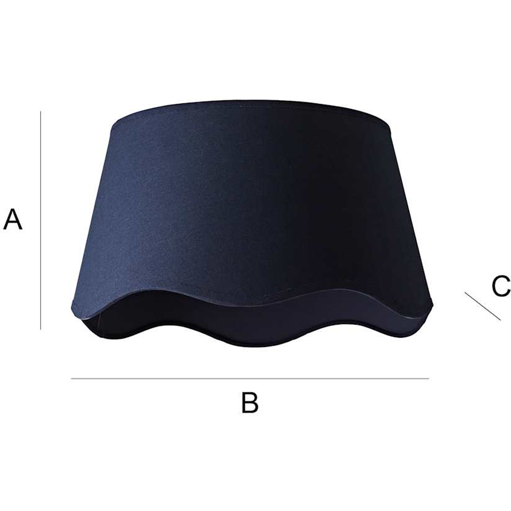 ValueLights Mabel Navy Linen Scallop Edge Large Lamp Shade Image 7