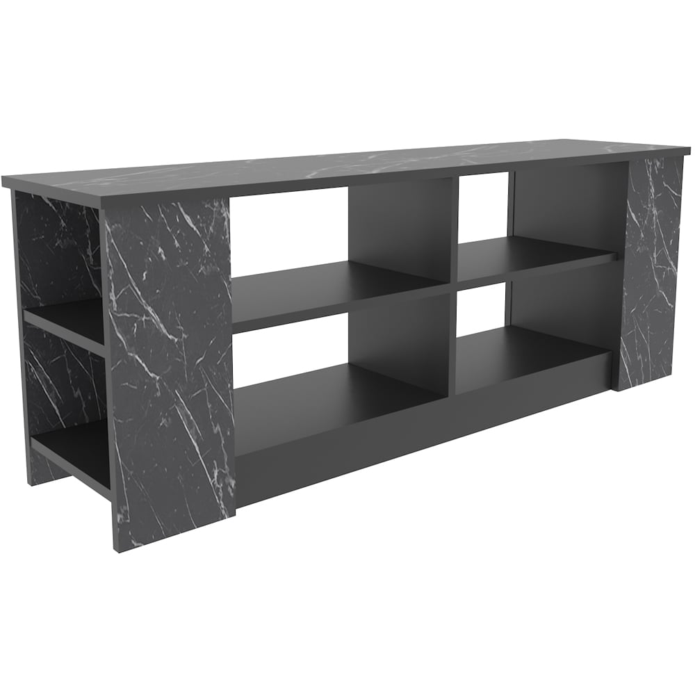Decorotika Space 8 Shelf Black Marble Effect TV Unit Image 2